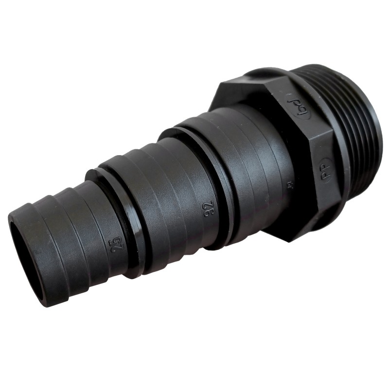 3-fach Schlauchreduzierung mit 1-1/2" Gewinde auf Ø 38/32/25mm